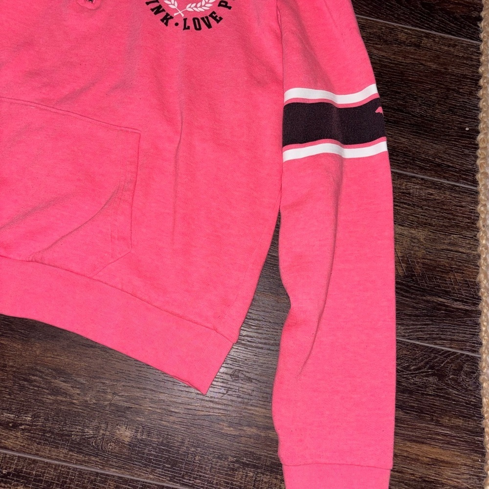 Victoria's Secret Women's Pink 1/4 Zip Cotton Blend Pullover Sweatshirt - Picture 2 of 6